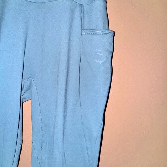 Gymshark Women's Blue Mid Rise Pockets Cross Front Nylon Blend Leggings XS - Picture 3 of 7